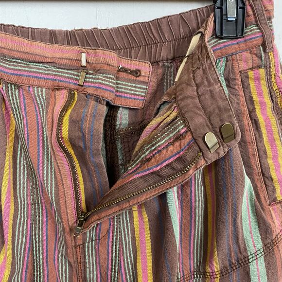 Free People Kahuna Harem Shorts Cotton Boho Striped Drawstring Pockets Size S - Picture 9 of 13